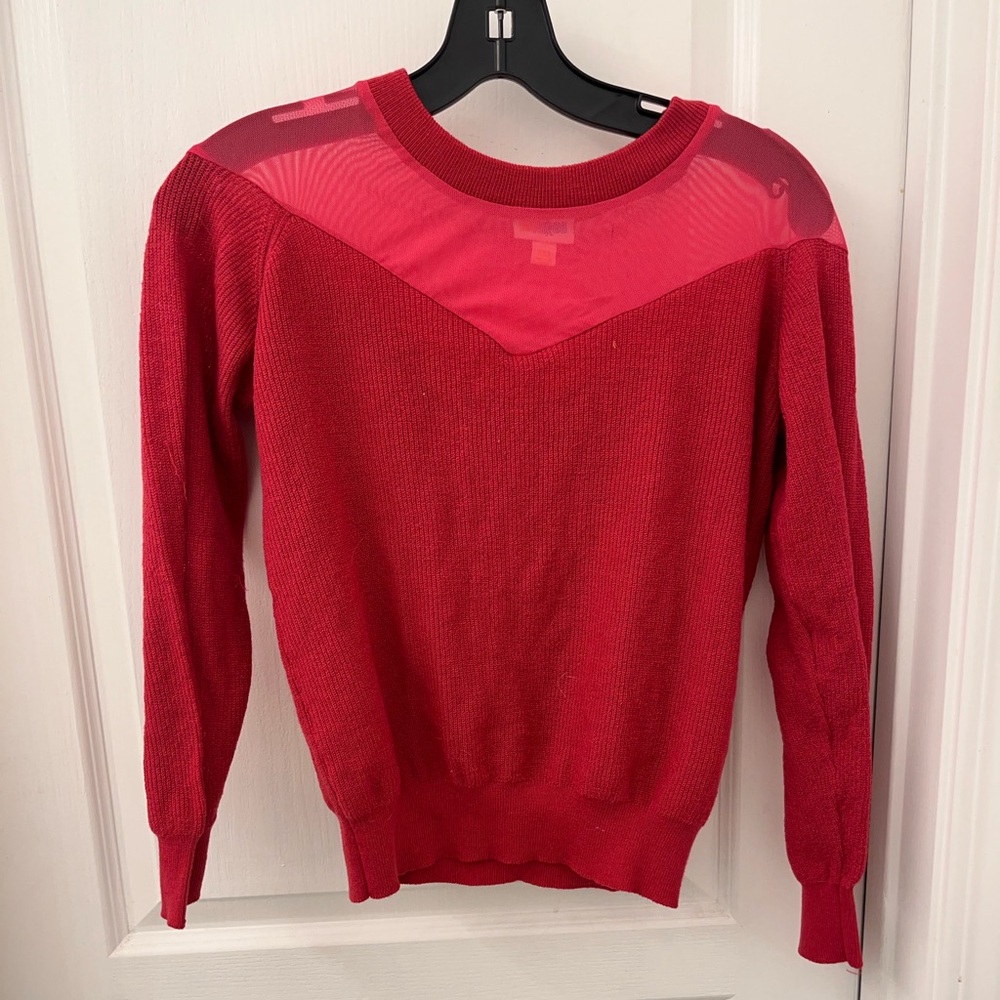 Pink Mesh Top Sweater